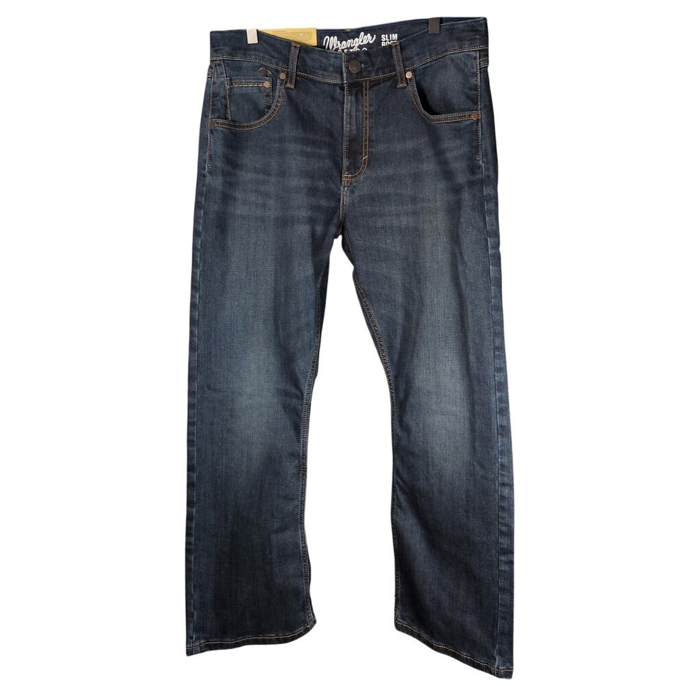 NWT Wrangler Retro Men's Slim Boot Cut Blue Jeans 33 x 30 1077MWZTB